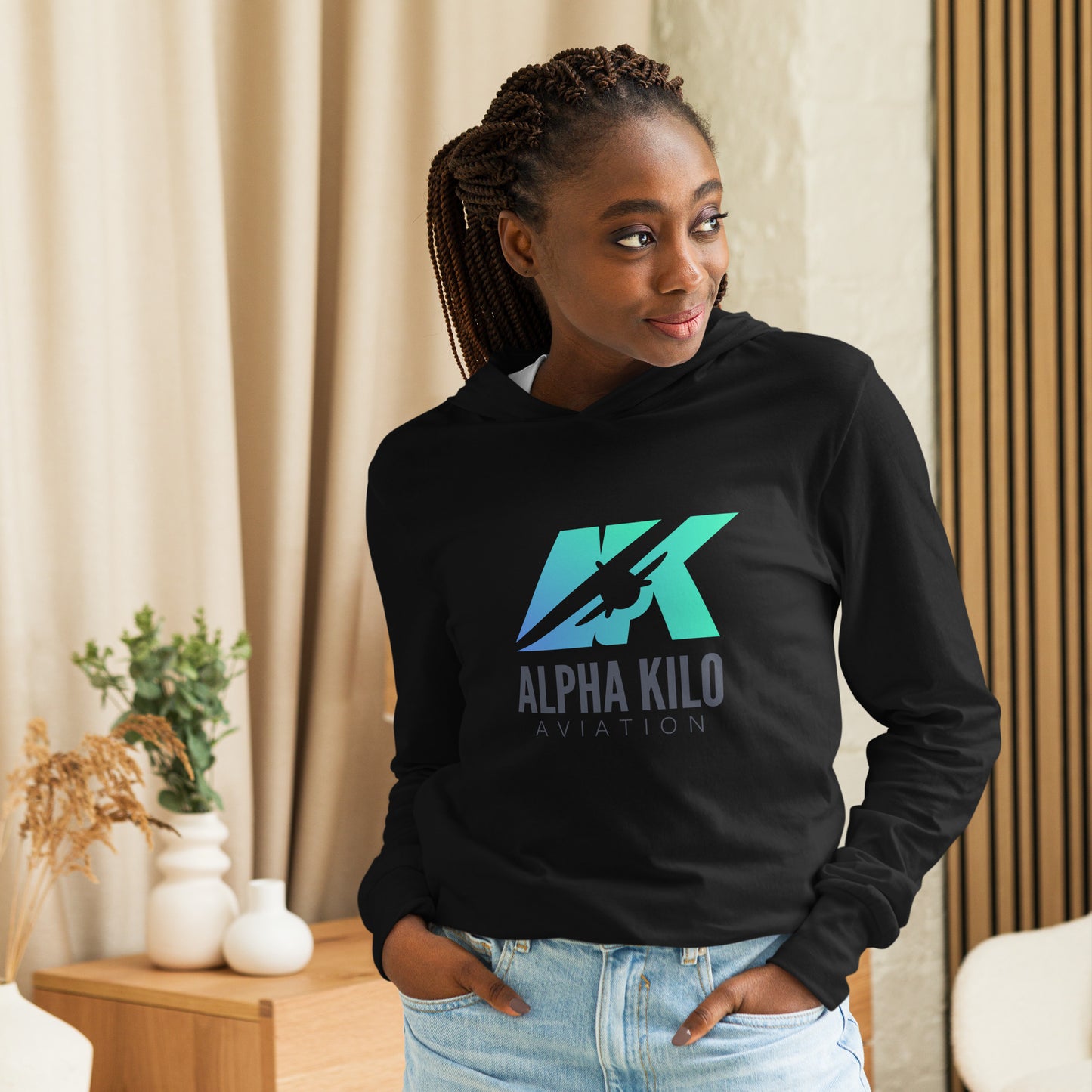 Hooded long-sleeve tee